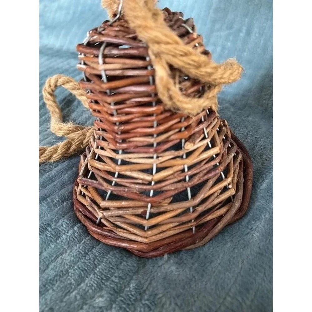 Rustic Grapevine Wicker Hanging Bell Farmhouse Decoration